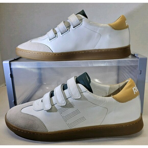 Sam Edelman Women's Bright White/Beige/Green JO Leather/Suede Sneakers Size 11 M - Picture 1 of 16